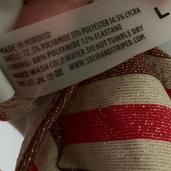 Solid & Striped Morocco Shimmer Bikini Top Size L - Picture 6 of 8